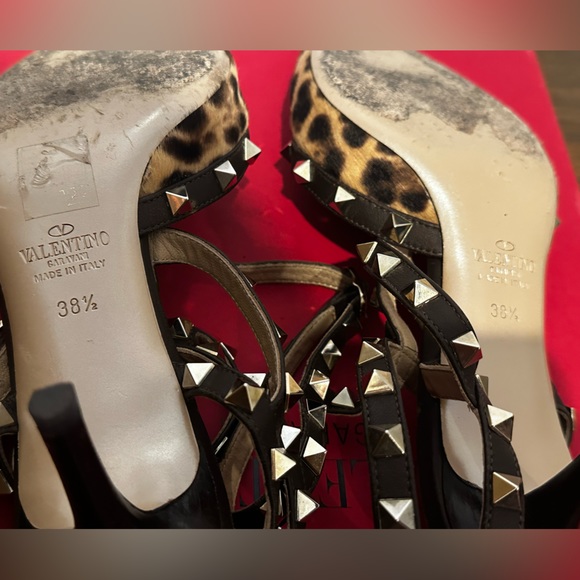 Valentino rockstud kitten heel leopard calf hair size 38 1/2 - Picture 5 of 5